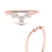 Crown Bezel Curved Band Ring